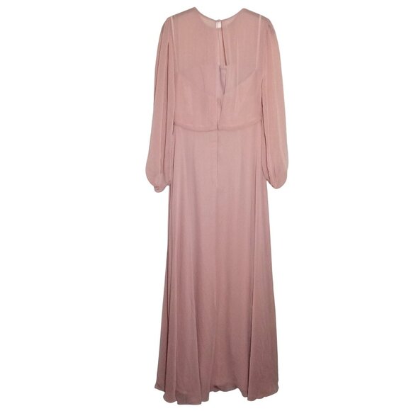 NEW Dessy Collection Strapless Chiffon Maxi Dress in Toasted Sugar, Size 6 - Picture 5 of 15